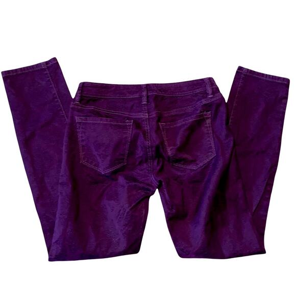 Ann Taylor Loft Modern Skinny floral embroidery print burgundy jeans 26/2 - Picture 2 of 10